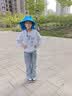 牧萌儿童防晒帽男女童防紫外线遮阳帽户外空顶渔夫帽 立体湖蓝鲨鱼 实拍图