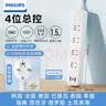 飞利浦（PHILIPS）欧标插排插座转换插头韩国法国德国俄罗斯泰国巴厘岛留学旅行插线板USB接口1.5米 实拍图