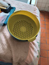 双层塑料洗菜盆沥水篮子厨房神器多功能客厅家用水果盘洗水果菜篮 青黄色 1个 实拍图
