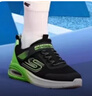 Skechers斯凯奇风豹跑鞋儿童网面气垫缓震休闲鞋男女童跑步鞋405316L 男款/黑色/柠檬色/BKLM 35 实拍图