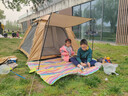 探险者（TAN XIAN ZHE）帐篷户外露营防雨过夜3人-4人速开便捷天幕二合一黑胶防晒帐篷 3-5人帐篷+防潮垫【琥珀咖】 实拍图