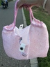 新款可爱碎花小白兔帆布包女单肩包大容量手提袋拎书布袋托特包包 粉色长耳兔【高品版】-无挂饰 实拍图
