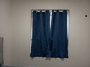 赫伊莎【窗帘+伸缩杆】窗帘免打孔安装一整套卧室门帘全遮光飘窗 深蓝(遮光99%左右) 【适合宽1.1～1.6米】帘2.2*1.8米高双开 实拍图