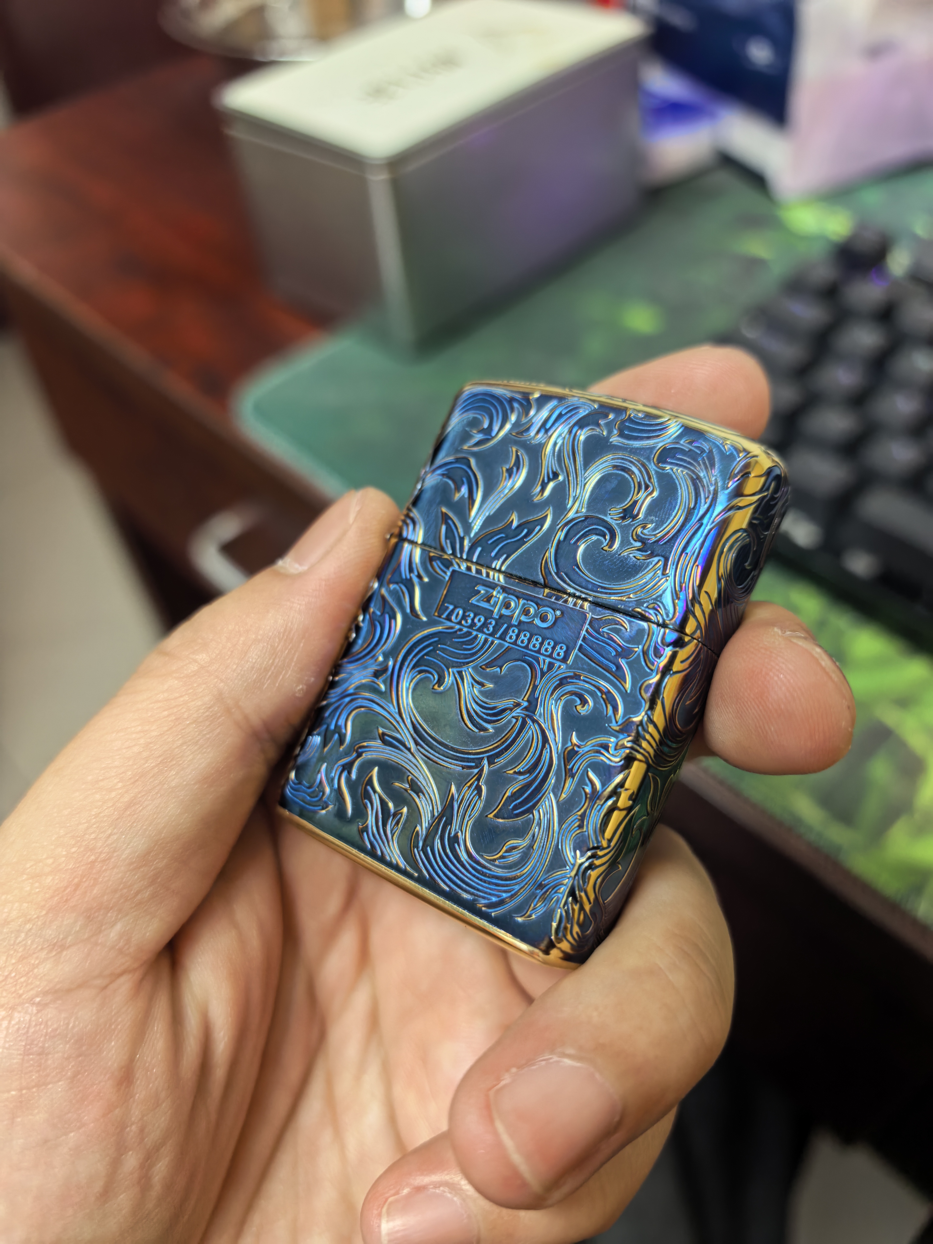 ZIPPO打火机官方旗舰店正品送男友生日礼物唐草熏金生日精选礼物 【限量款】唐草熏金-无油 单机 实拍图