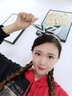 清晨的星星网红新款头箍日常外出韩版头饰发带甜美可爱女生发箍兔耳朵发饰春 蓝绿大条纹 实拍图
