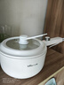 小熊（Bear）电煮锅 小电锅 长手柄电锅小型1-2人 多功能锅辅食锅 学生宿舍泡面不粘锅珐琅锅Q16H1 1.6L配蒸笼 实拍图