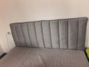 新款绒料加厚夹棉床头靠垫现代简约床头罩纯色绗缝布艺床头套全包 荷兰绒【线条款-浅灰】特厚夹棉 适用床头长1.5米【高度65cm内】 实拍图