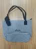 鹏境2025新款帆布手提单肩包包女时尚条纹情人节购物袋休闲通勤托特包 飘带条纹【经典黑】 实拍图