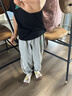 嘟嘟家宝宝防蚊裤夏季薄款儿童裤子童装洋气男童休闲裤女童夏装 麻灰色 实拍图