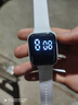 其他品牌高颜值LED手表时尚方形学生科技感超强夜光数字个性运动 太空白 实拍图