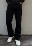 举风怪兽实验室柳叶弯刀牛仔裤男款胖子大码腿粗屁股大直筒微喇叭裤子 黑色 【高品质】 4XL 建议180-200斤收藏加购优先 实拍图