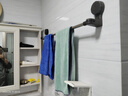 吸盘毛巾架免打孔卫生间置物架浴室毛巾杆壁挂式厕所浴巾收纳挂架 伸缩款透明黑【65-130cm】 实拍图