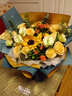 艾斯维娜鲜花速递向日葵混搭花束生日礼物全国同城配送 向日葵香槟韩式花束 实拍图