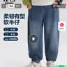 左西男童牛仔裤儿童裤子秋装2026新款男孩秋装中大童长裤 牛仔色 160 实拍图