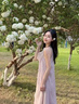 花花公子（PLAYBOY）法式气质挂脖连衣裙女夏季2026新款海边度假风气质收腰显瘦长裙子 紫色 L 110-125斤 实拍图