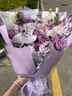 艾斯维娜鲜花速递向日葵混搭花束生日礼物全国同城配送 紫玫瑰混搭花束 实拍图