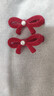 清新甜美丝绒植绒珍珠蝴蝶结发夹边夹 小号-1对红色 实拍图