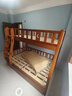 临稚胡桃木 儿童上下床实木高低床双层床上下铺床两层木床子母床 爬梯款 上铺宽1.15米下铺宽1.35米 实拍图