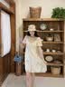 白鹿语女装夏季今年最流行的衣服2026新款连衣裙木耳边裙子 米杏色 M 实拍图
