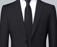 罗蒙高端免烫抗皱西服套装男士商务休闲婚礼正装西服外套上衣服男装 黑色(西服+西裤+衬衫+大礼包) 5XL 实拍图