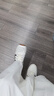 波尔谛奇（BOERDIQI）头层牛皮春新款拼色软底小白鞋舒适厚底休闲运动女鞋 米咖 35 实拍图