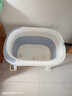 日康（rikang）泡澡桶 儿童折叠浴桶婴儿洗澡盆 宝宝洗澡桶 赠浴凳蓝色X1026-1 实拍图