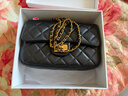 百丽母亲节礼物碎银几两大号羊皮优雅小香风菱格链条包包X6916BX4 黑色 F 实拍图