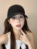 目丸美式棒球帽女显脸小鸭舌帽男潮牌ins复古帽子加大加深硬顶宽帽檐 米白色 实拍图