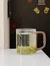 泥也茶杯玻璃杯水杯子马克杯泡绿茶杯个人专用无铅玻璃杯带把手水杯男 实拍图