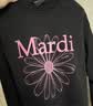 MARDI MOUNTAIN官方旗舰店韩国正品秋冬小雏菊花套头长袖女装卫衣上衣内搭打底衫 黑-粉菊 M 110-130斤（女士偏大，拍小一码） 实拍图