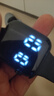其他品牌高颜值LED手表时尚方形学生科技感超强夜光数字个性运动 水墨蓝 实拍图