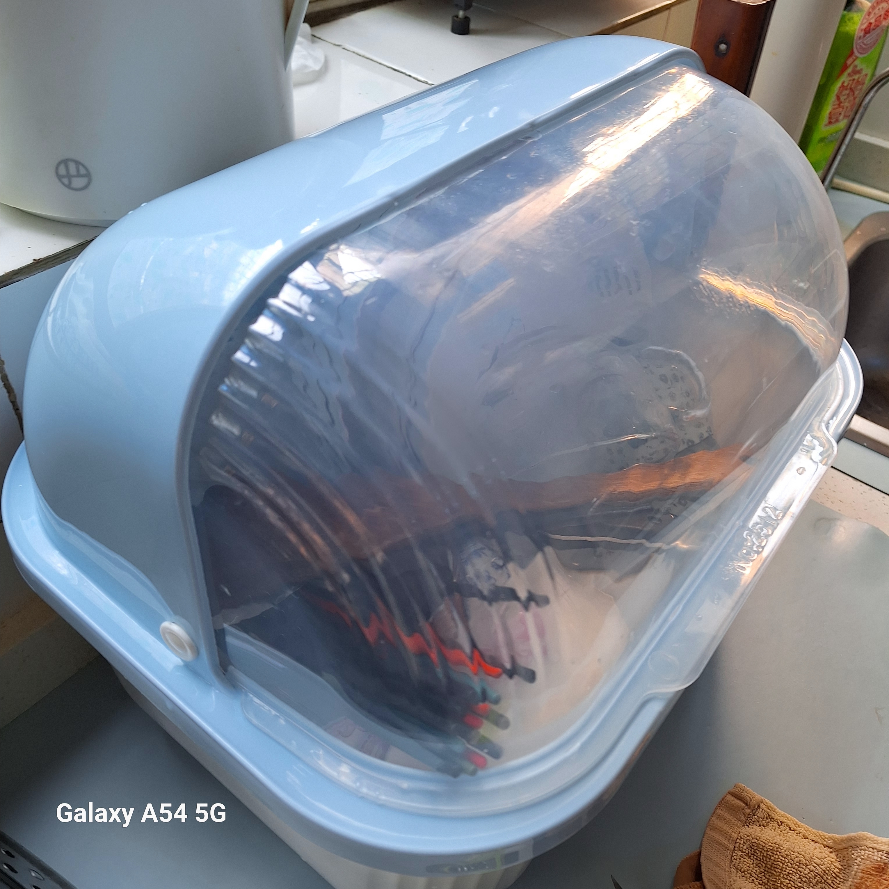 碗柜餐具碗筷置物盒沥水碗架碗碟架碗盘架放碗筷置物架 冰川蓝 中号【适合3至5人】 实拍图