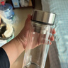 富光玻璃杯双层带茶隔大容量水杯 高档商务泡茶杯 高硼硅杯子500ml 实拍图