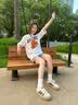 CAMILA KSENIA阿甘鞋女士2026年新款秋季百搭板鞋厚底网面鞋运动鞋透气小白鞋子 藏蓝色 37 实拍图