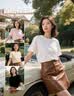 班尼路（Baleno）纯棉短袖女2026新款休闲宽松纯色打底衫女装春夏款宽松T恤上衣服 实拍图