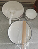 传旗 陶瓷餐具 12头 简约碗盘套装微波炉可用 黑线竖纹适用2-4人 晒单实拍图