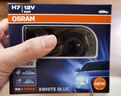 欧司朗（OSRAM）汽车灯泡 大灯远光灯近光灯卤素灯 亮白蓝H7【4000K】12V 55W 实拍图
