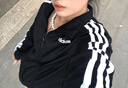 adidas休闲舒适三条纹立领夹克外套男装秋季阿迪达斯官方轻运动   黑色/白（推荐选大一码）   M 实拍图