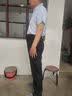 宝财羊爸爸夏装短袖t恤男中老年人冰丝宽松polo条纹衫上衣服父亲节礼物 实拍图