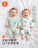 贝瑞加（Babyprints）宝宝连体衣2件装婴儿纯棉系带哈衣新生儿爬服亲肤柔软 绿66 实拍图