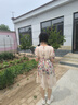 德玛纳【浪漫法式系列】轻薄飘逸仙感氛围不定位印花中袖女连衣裙 实拍图