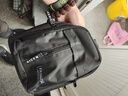 【已售300万】新款男女皮革触感胸包休闲时尚牛津布单肩包斜挎包 双层-黑色（高性价比） 实拍图