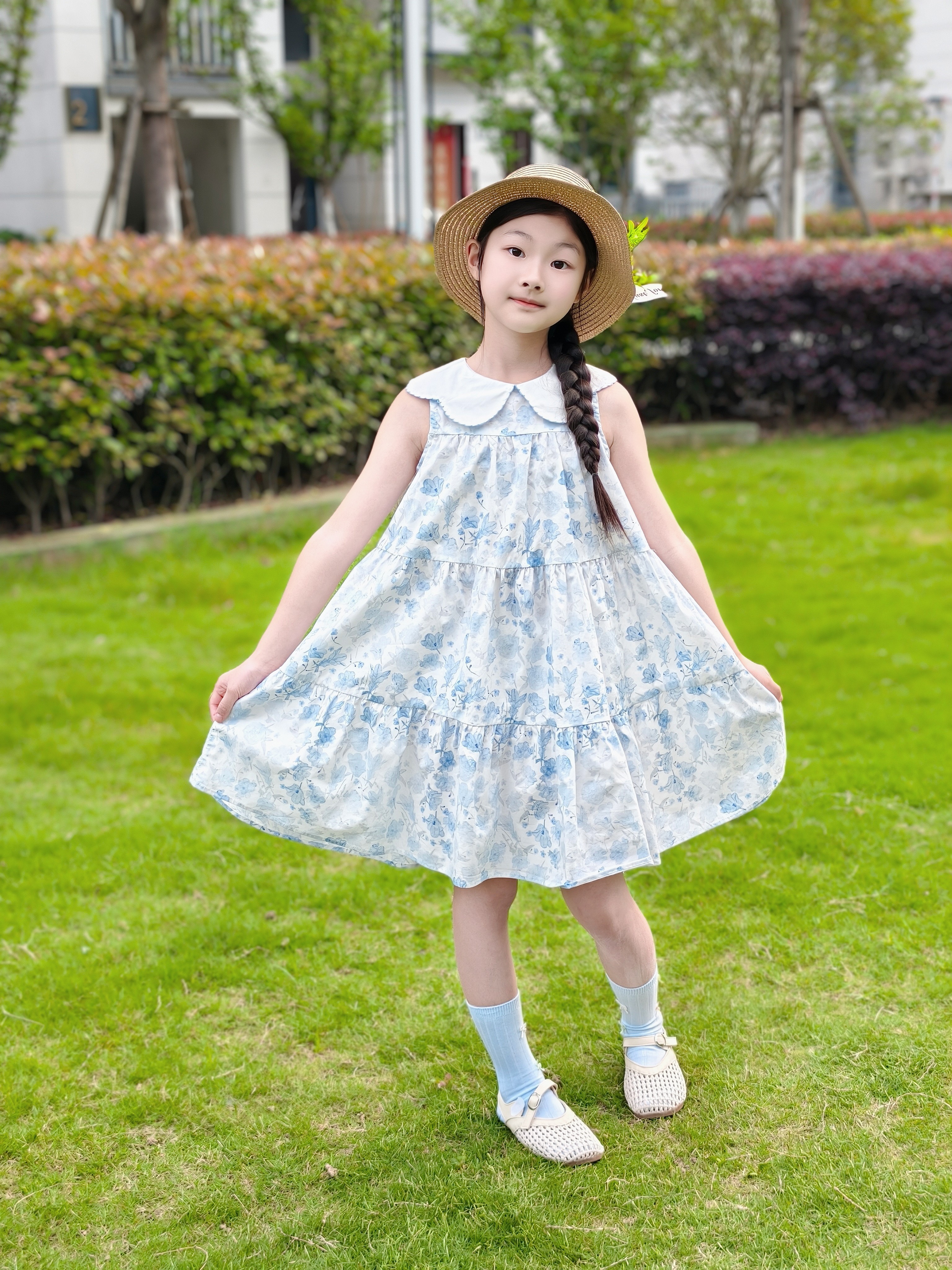 皇室童缘女童娃娃领连衣裙26夏款碎花蛋糕裙童装裙子中大童 实拍图