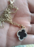 四叶花夏百搭女秋冬时尚小香风气质项链轻奢小众ins潮网红锁骨链 黑四叶草项链【金色】 实拍图