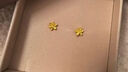 六福珠宝 足金栀子花黄金耳钉 计价 G01G0027DS 约1.00克 实拍图