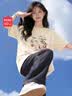 名创优品（MINISO）纯棉短袖女t恤夏季2026新款圆领宽松上衣中学生亲肤舒适白色半袖 实拍图