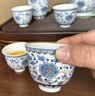 不拙羊脂玉瓷茶具整套高档悬停盖碗父亲节礼物描金青花缠枝莲盖碗10入 实拍图