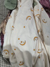 猫人【10A抗菌纯棉防螨】睡衣女士春夏性感星月印花可外穿家居服奶白L 实拍图