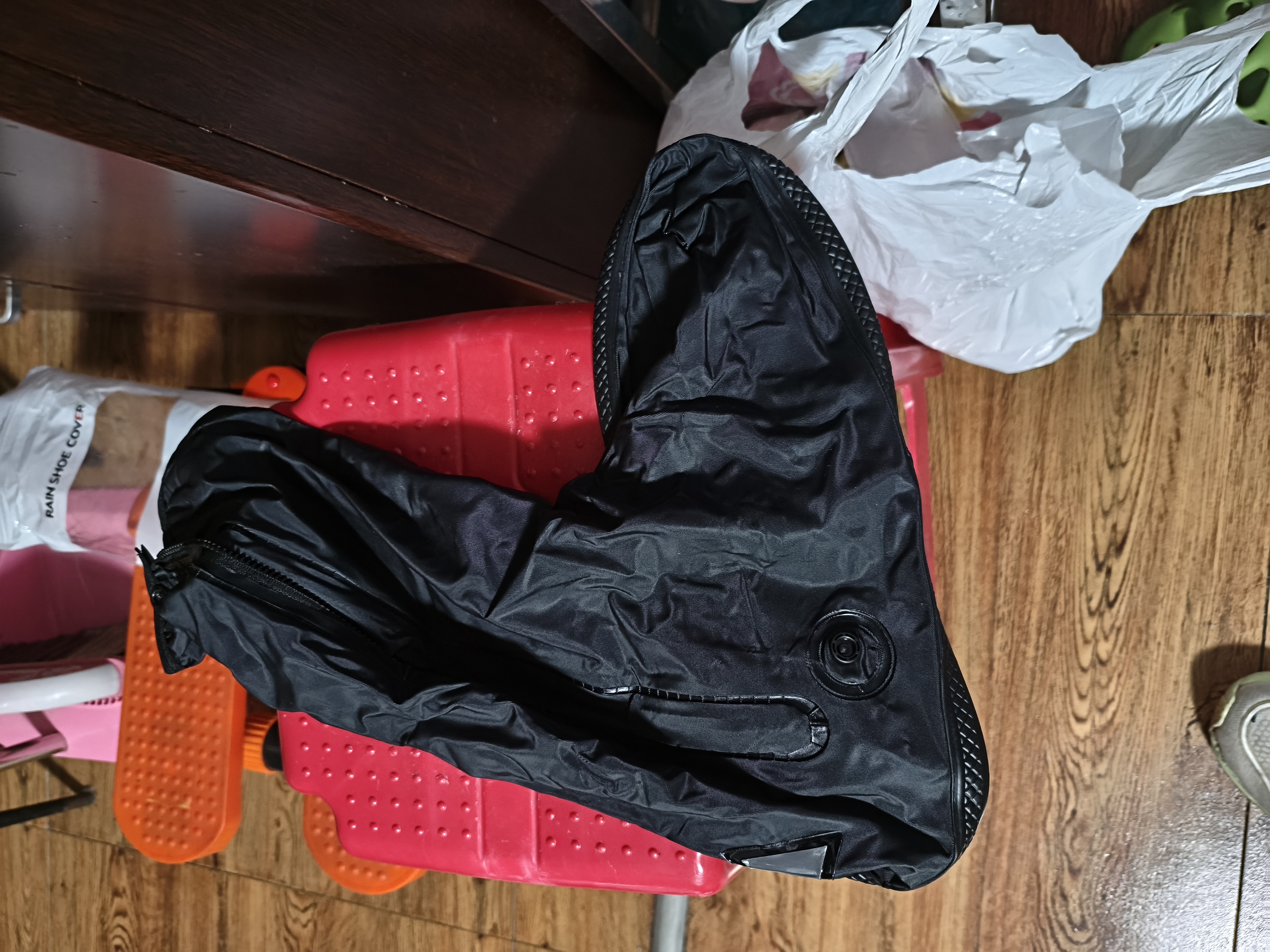 博沃尼克高筒雨鞋套徒步加厚防滑防沙脚套户外便携男女雨天骑行雨靴 L码黑 实拍图
