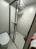 东鹏淋浴房一字型浴室隔断淋浴隔断卫生间干湿分离玻璃推拉移门浴屏 1.1-1.19/高2m 双缓冲+中柱 枪灰/雅黑/亮银可选 实拍图